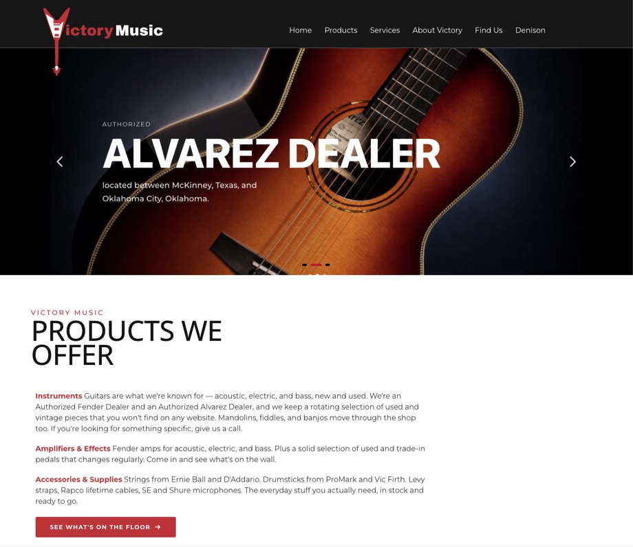 Victory Music homepage: Authorized Alvarez dealer